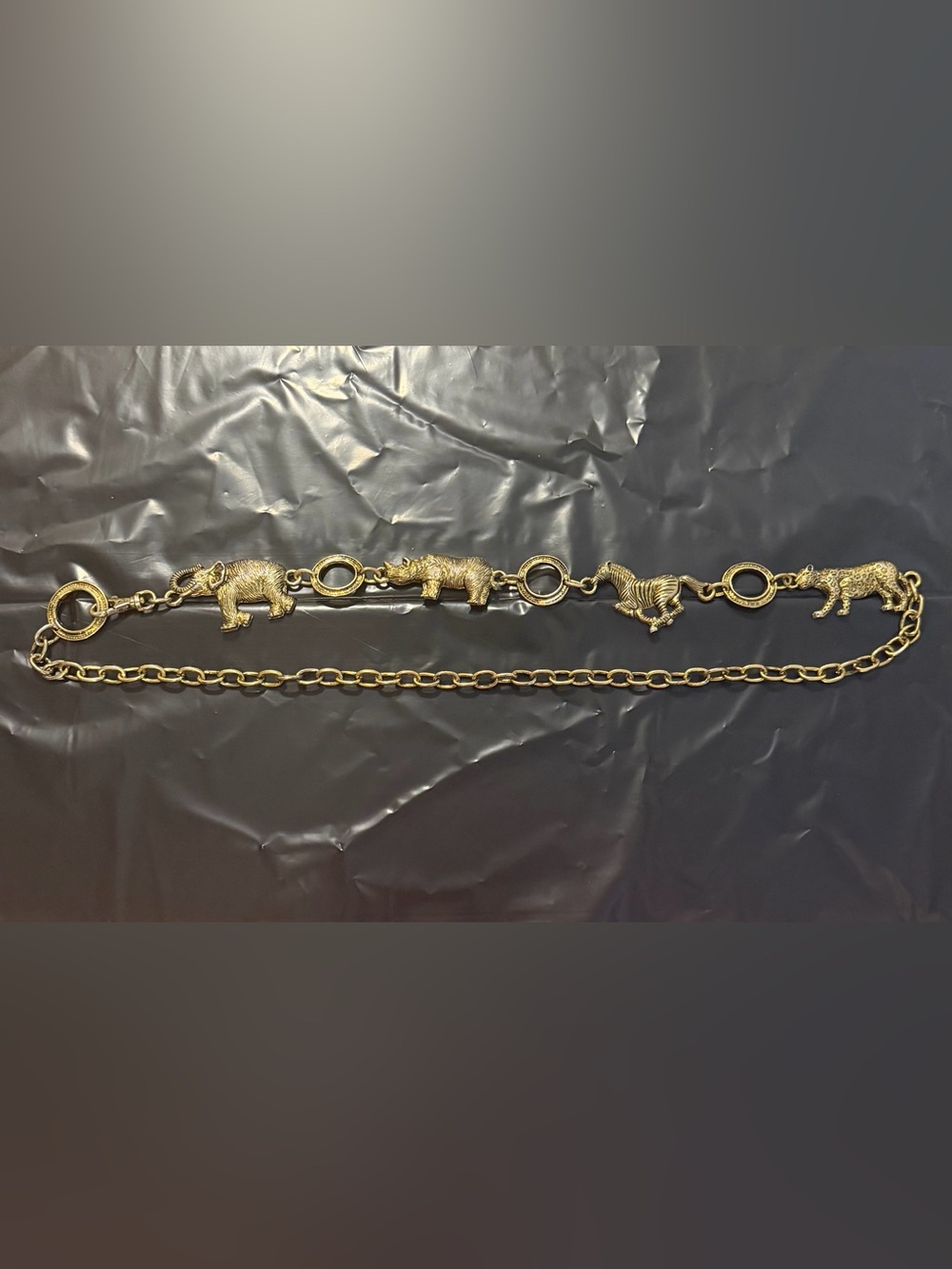 Gold Tone Animal Link Chain Belt - Women Accessories